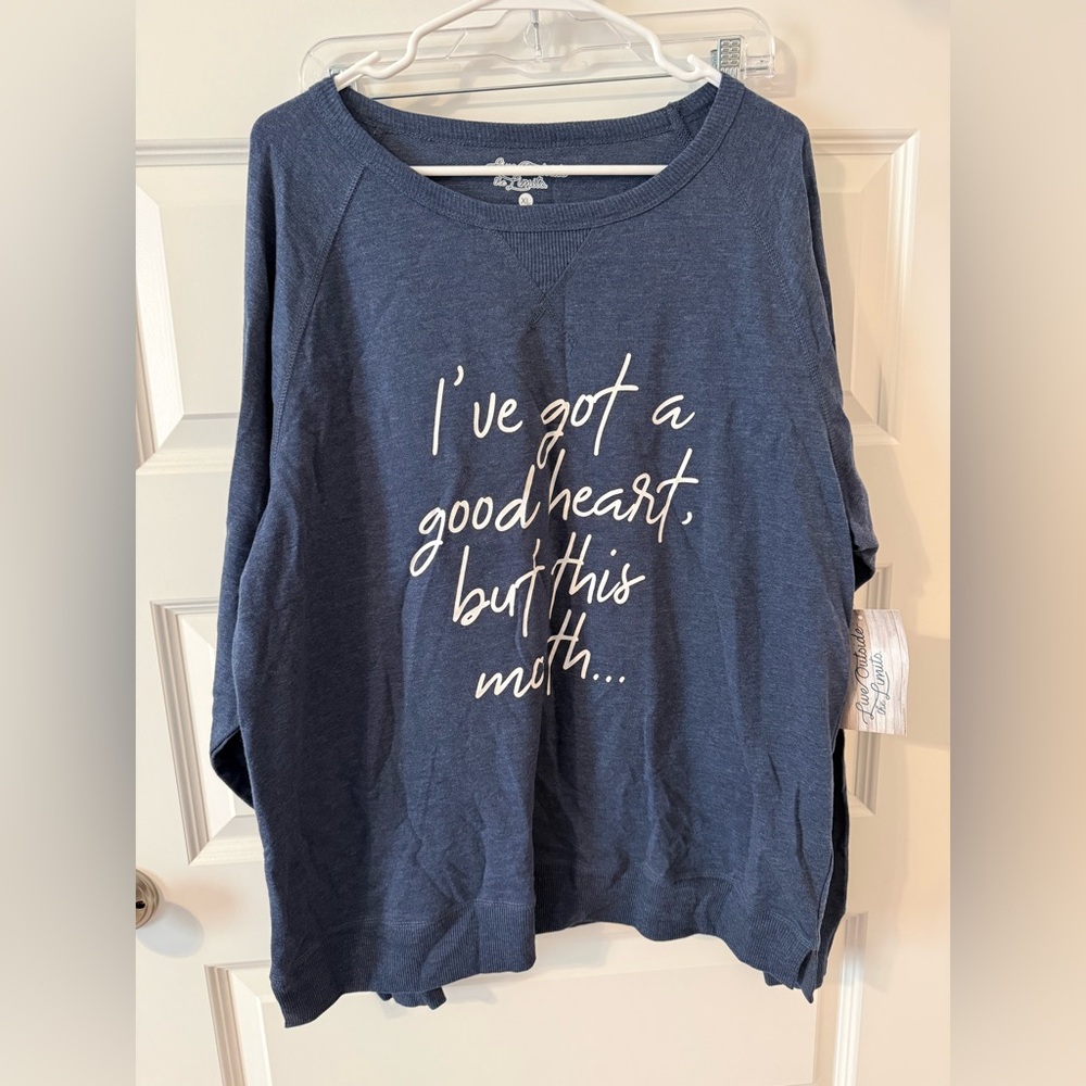 Navy Tee with Motivational Slogan